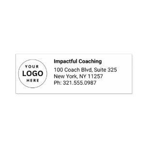 Business Address with Logo Return Address Self-ink Self-inking Stamp