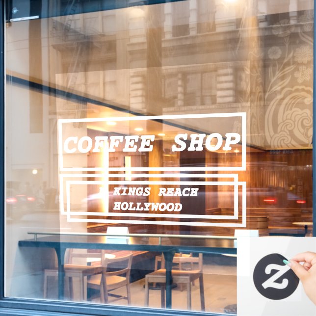 Business advertisement promotional personalized window cling (Cafe Window)
