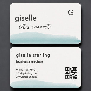 Business Advisor Watercolor QR Code Business Card