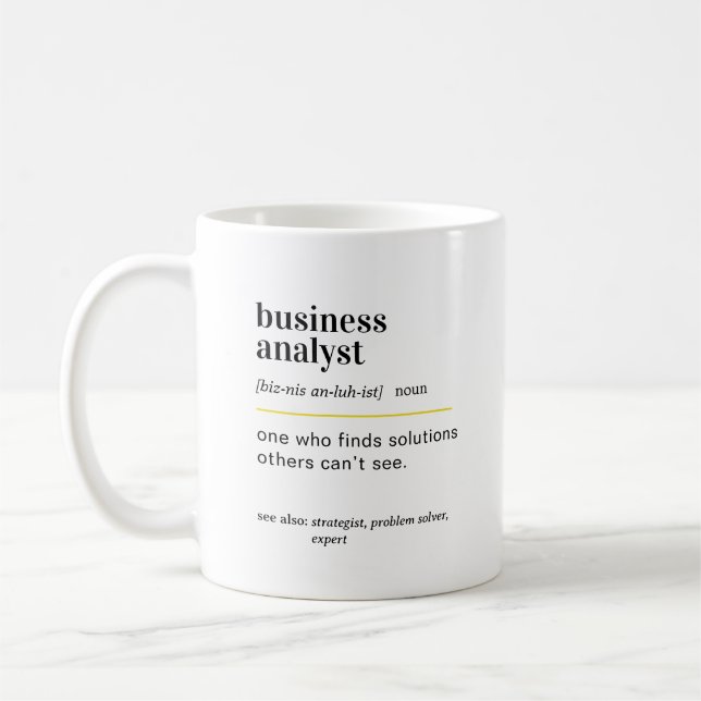 Business Analyst Definition Gift Coffee Mug (Left)