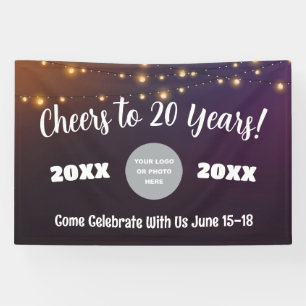 Business Anniversary Celebration String Lights Banner