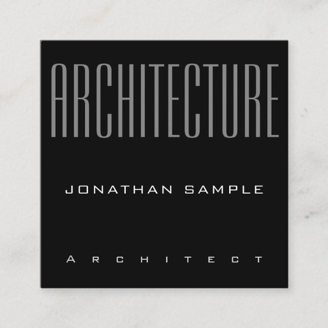 Business Architect Elegant Professional Template Square Business Card (Front)