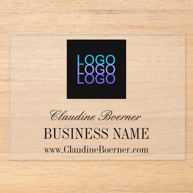 Business Artist Crafter Logo Affordable Acrylic Acrylic Invitations (Front)
