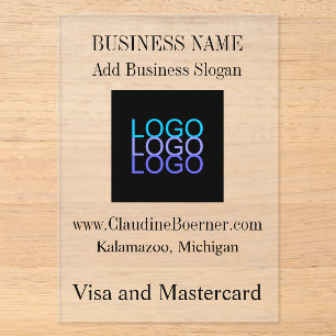 Business Artist Crafter Upload Logo Acrylic Acrylic Invitations