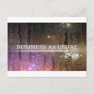 business as usual postcard