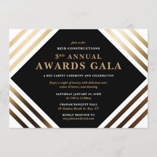 Business Awards Gala Elegant Gold Black Invitation
