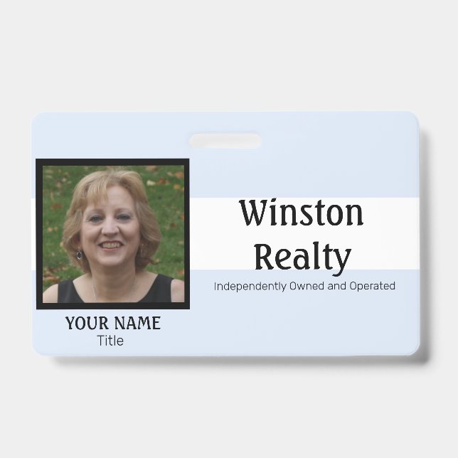 Business Badge TEMPLATE with Photo ID (Front)