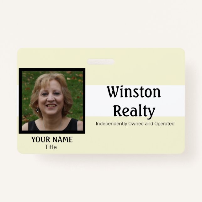 Business Badge TEMPLATE with Photo ID (Front)