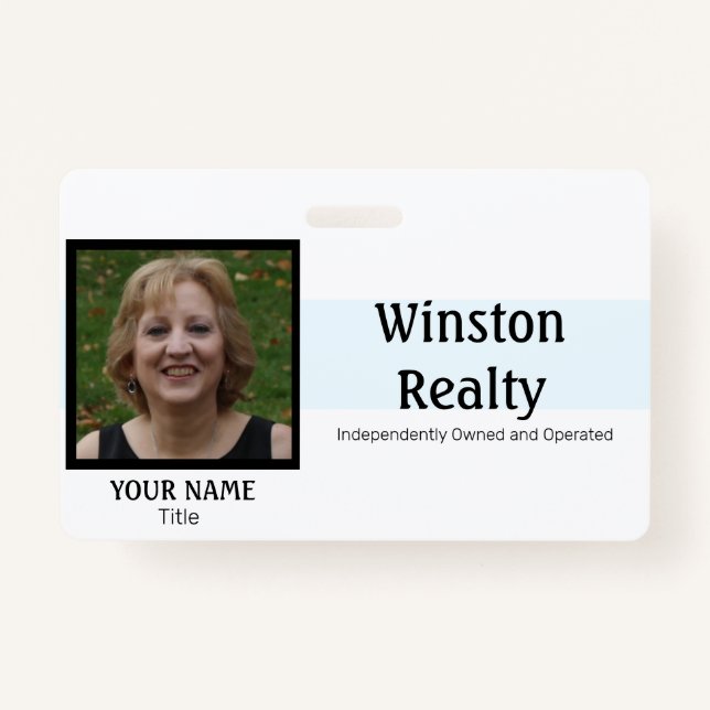 Business Badge TEMPLATE with Photo ID (Front)
