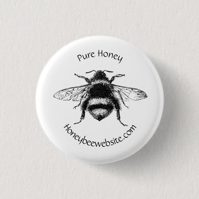 Business Badges - Honeybee Design 1 Inch Round Button (Front)