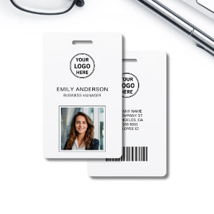 Business Bar Code ID Card Logo Photo Staff Badge