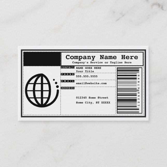 business barcode business card (Front)