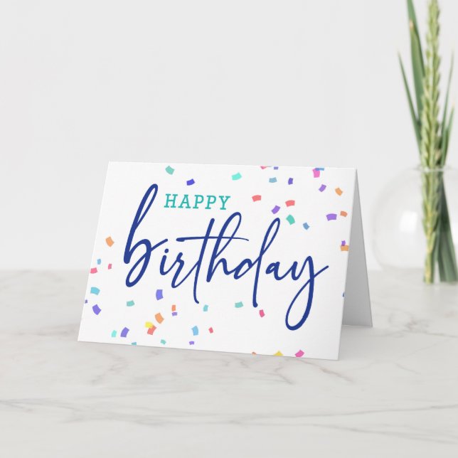 Business Birthday from All of Us Colourful Confett Card (Front)