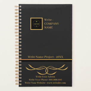Business Black and Gold Company Logo Monogram Planner