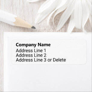 Business Black and White Bold Name Return Address