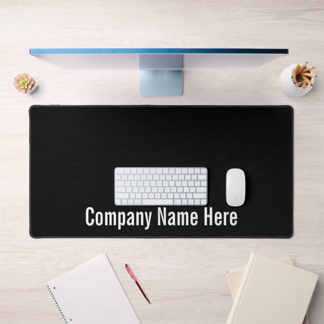 Business Black and White Company Name Template Desk Mat (Office 1)