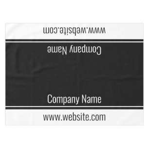 Business Black and White Company Name Website Text Tablecloth