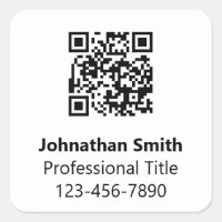 Business Black and White Name Job Title QR Code