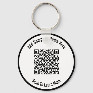 Business Black and White QR Code Template Keychain