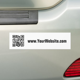 Business Black and White QR Code Text Template Bumper Sticker