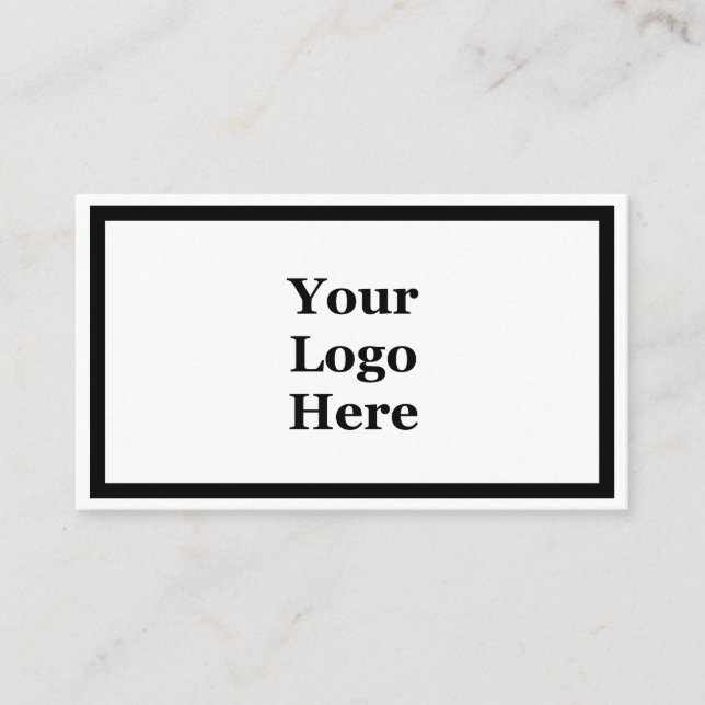 Business Black and White Your Logo Here Template Card (Front)