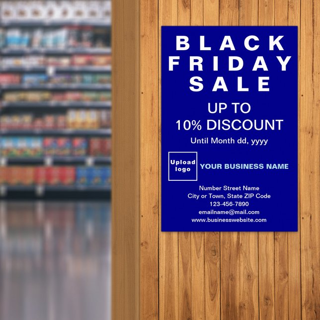Business Black Friday Sale Blue Poster (Black Friday Sale on blue poster)