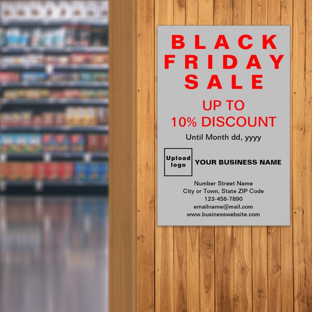 Business Black Friday Sale Grey Poster (Black Friday Sale on gray poster)