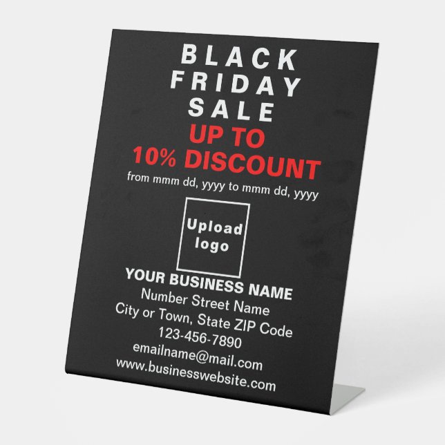 Business Black Friday Sale on Black Pedestal Sign (Front)