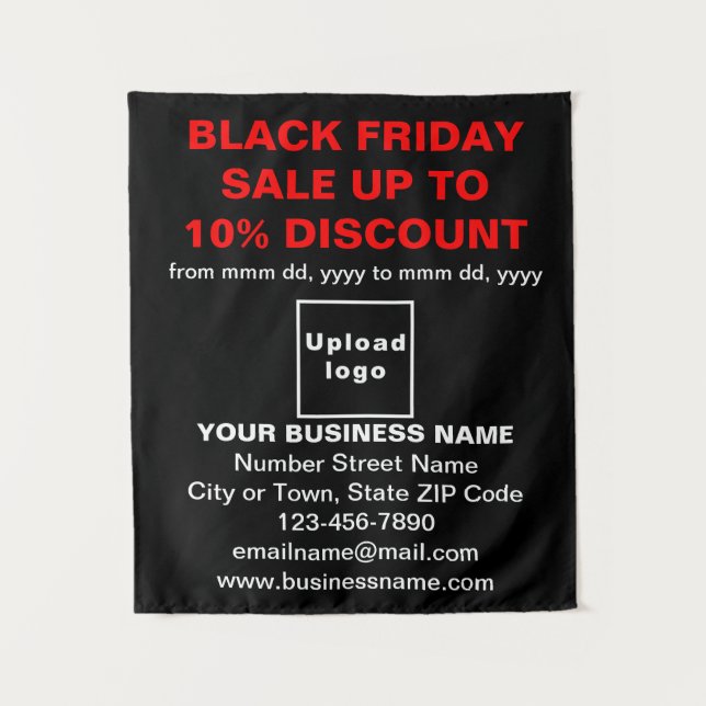Business Black Friday Sale on Black Tapestry (Front)