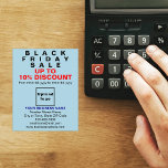 Business Black Friday Sale on Light Blue Flyer<br><div class="desc">Customizable flyer with Black Friday Sale, your business name and other information of your business, a marketing material that you can use to attract more customers. Customize it and distribute it to attract more customers to buy your products or clients to like your services. Design colours are black, dark blue...</div>