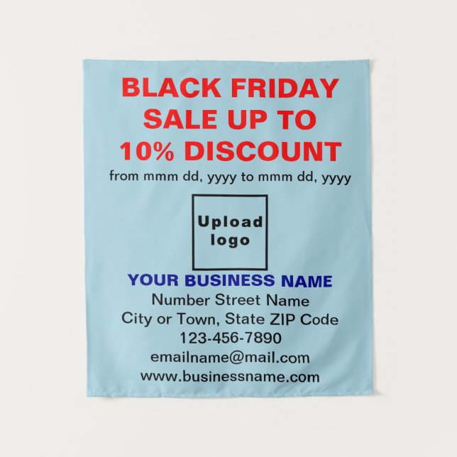 Business Black Friday Sale on Light Blue Tapestry (Front)