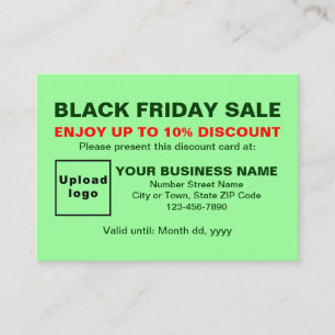 Business Black Friday Sale on Light Green Discount Card