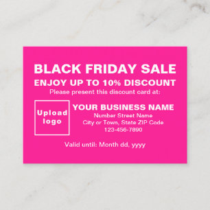 Business Black Friday Sale on Pink Discount Card