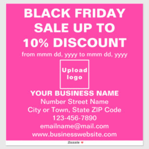 Business Black Friday Sale on Pink Vinyl Sticker