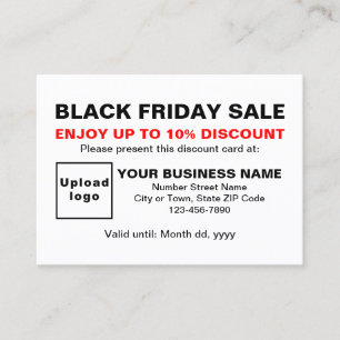 Business Black Friday Sale on White Discount Card
