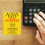 Business Black Friday Sale on Yellow Flyer<br><div class="desc">Customizable flyer with Black Friday Sale, your business name and other information of your business, a marketing material that you can use to attract more customers. Customize it and distribute it to attract more customers to buy your products or clients to like your services. Design colours are black and red...</div>