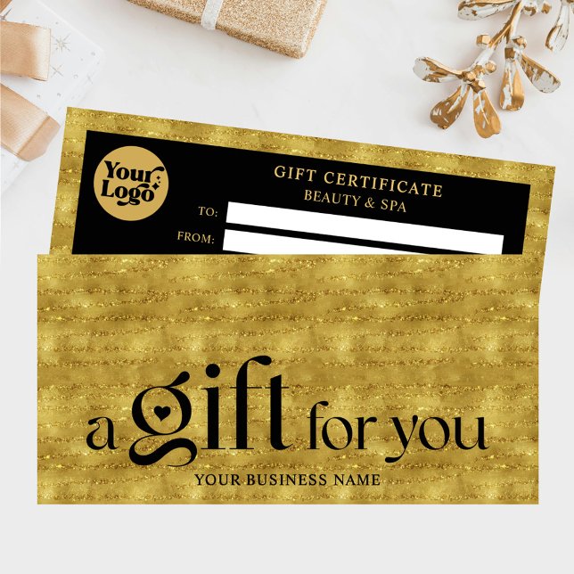 Business Black Gold Holidays Gift Certificate  (Creator Uploaded)