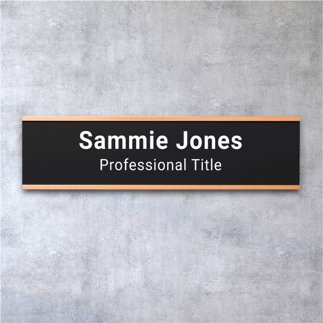 Business Black Name Plate Office Door Changeable (MISOOK Black Wall Name Plate with Name and Job Title)