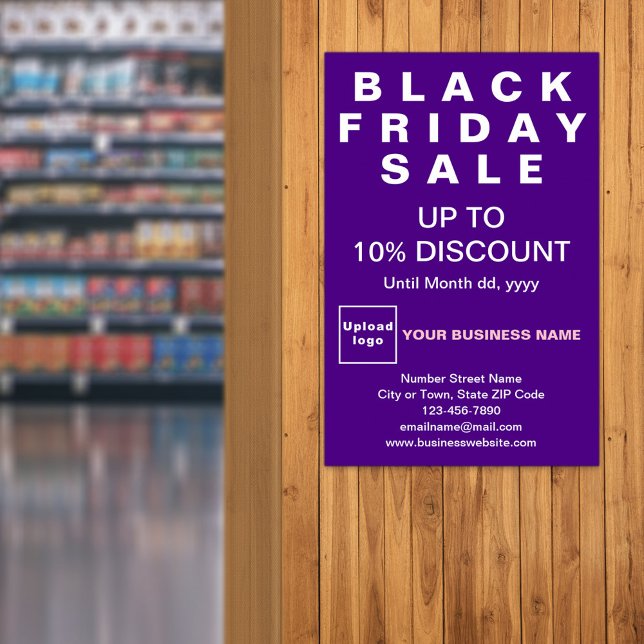 Business Black Vendredi Vente Purple Poster (Black Friday Sale on purple poster)