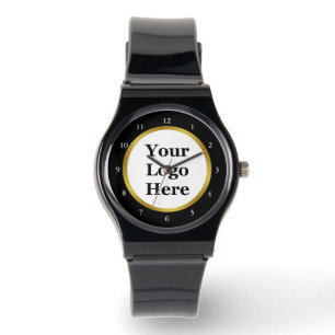 Business Black White and Gold Your Logo Template Watch