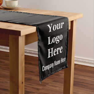Business Black White Company Name Text Your Logo  Short Table Runner