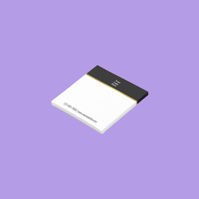 Business Black White Gold Company Logo Template Post-it Notes (Creator Uploaded)