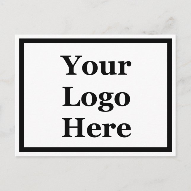 Business Black & White Template Your Logo Here Postcard (Front)