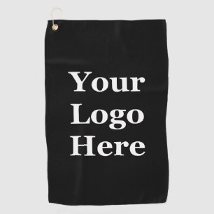 Business Black Your Logo Here Template Golf Towel