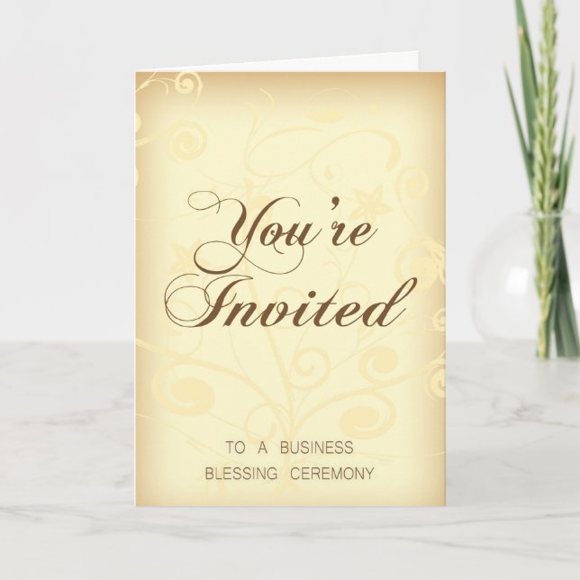 Business Blessing Invitation Card - You're Invited (Front)