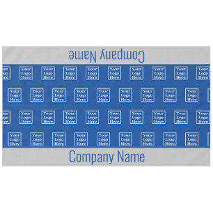 Business Blue and Grey Your Logo Here Tablecloth