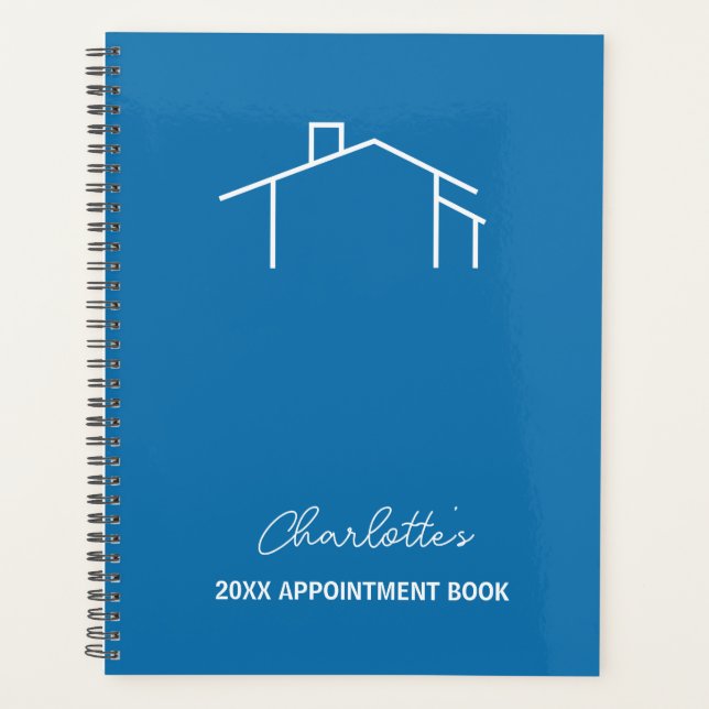 Business Blue House Logo Appointment Book Planner (Front)