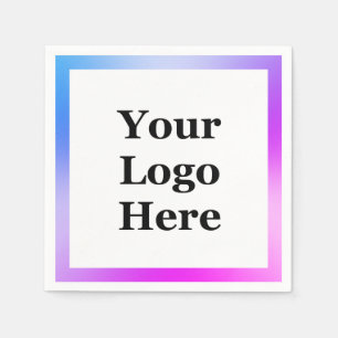 Business Blue Purple White Your Logo Here Template Napkin