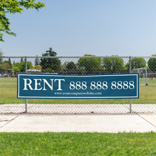 Business Blue White Rent Large Phone Number Banner (Insitu)