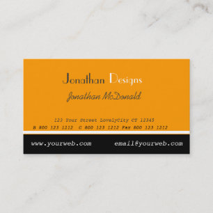 Business  Bold Orange. Card